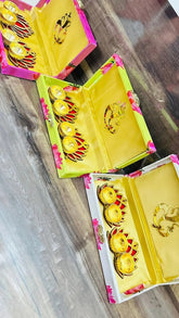 Decorative Diwali Gift Box Lotus Box +2 Lotus Platter, Cash Box, Christmas Gifts, Indian Bridesmaid box, Return Gift, Wedding Favor Gift